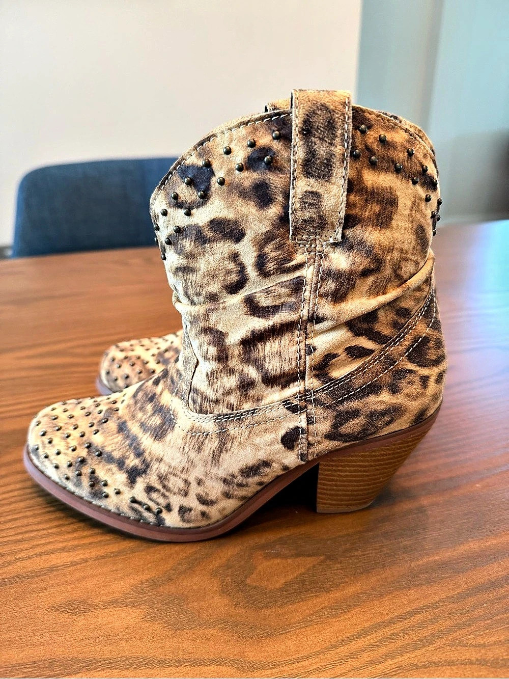 Dingo True West Leopard Print Ankle Boots - Picture 3 of 4